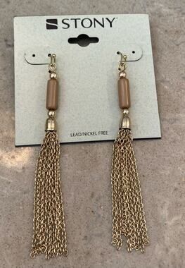 2/$24! Earrings Stony Gold and Tan